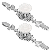 2er Set Schubladengriffe Griffknöpfe Keramik Schrank Küchentür dekorative Knöpfe mit Platte für Küche Badezimmer Büro 1088D Magnolie