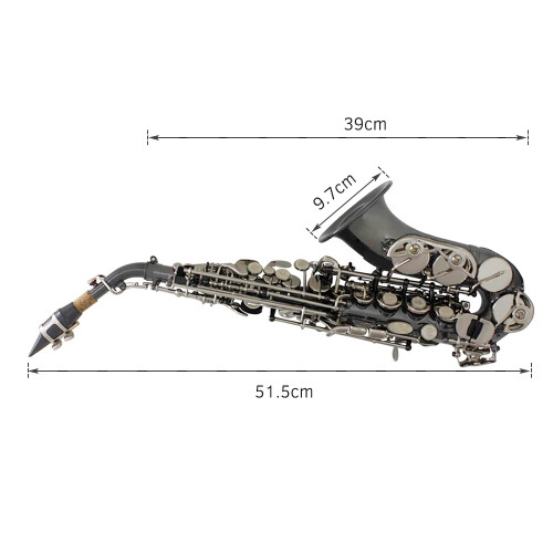 Bb Soprano Saxophone Sax Brass Material Black 2