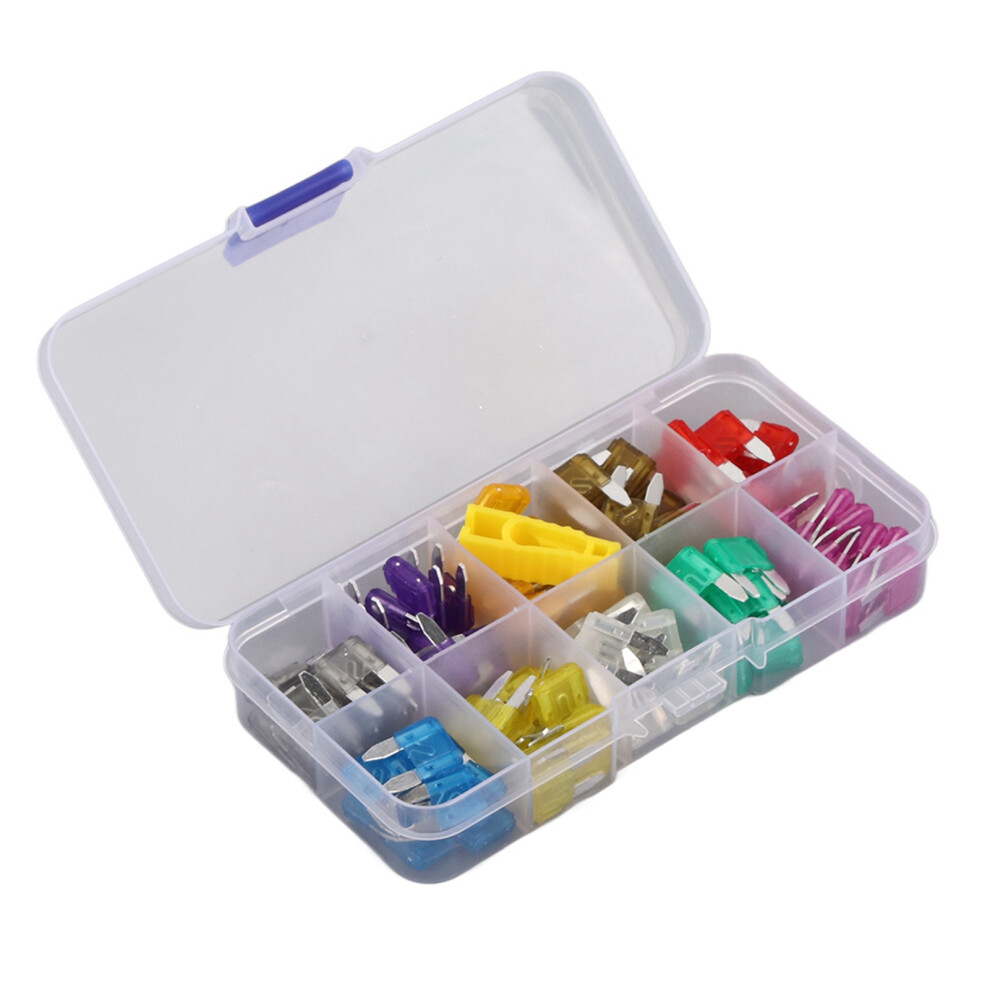 100Pcs Car Standard Blade Fuse Mini Zinc Alloy 2A