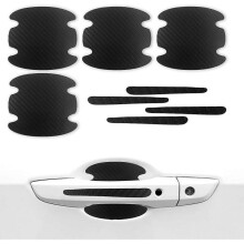 8PCS Car Door Handle Sticker, Leather Carbon Fiber Car Door Handle Protective Films, Anti-Scratches and Waterproof Car Door Side Handle Paint Protecti