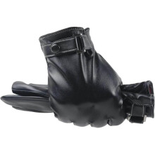 Winter Leather Men Touchscreen Gloves - Long Keeper Black Warm Cycling Driving Motorcycle Touch Screen Texting Gloves