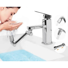 Universal Rotating Faucet Extender - 1440 Rotatable Multifunctional Extension Faucet Water Filter - Robotic Arm Water Nozzle Faucet Adaptor with 2 Wat