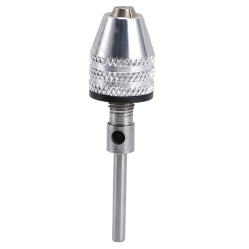 Keyless Drill Chuck Adapter 1/8in Shank, 0.3–3.4mm Clamping Range, Silver 1