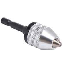 Adaptateur pour mandrin à 3 mors 0,3-6,5 mm 1/4 po hex argent