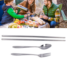 Ensemble de couverts de voyage en acier inoxydable petit et portable réutilisable & pratique