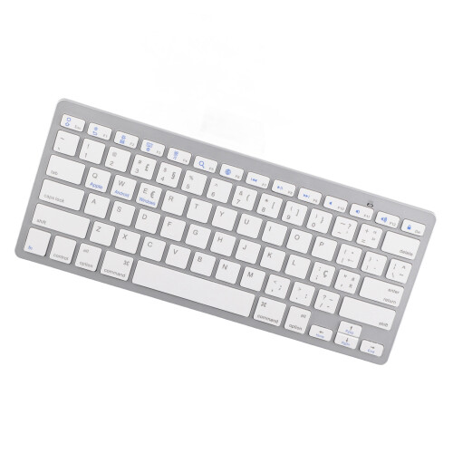 Mini 78-Key Wireless Keyboard Ultra Thin Portable White for Windows Android iOS