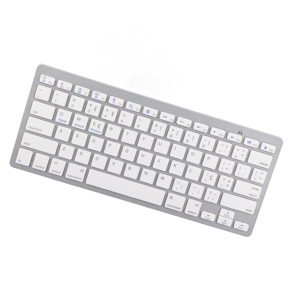 Mini 78-Key Wireless Keyboard Ultra Thin Portable For Windows Android Ios White 3231342810386