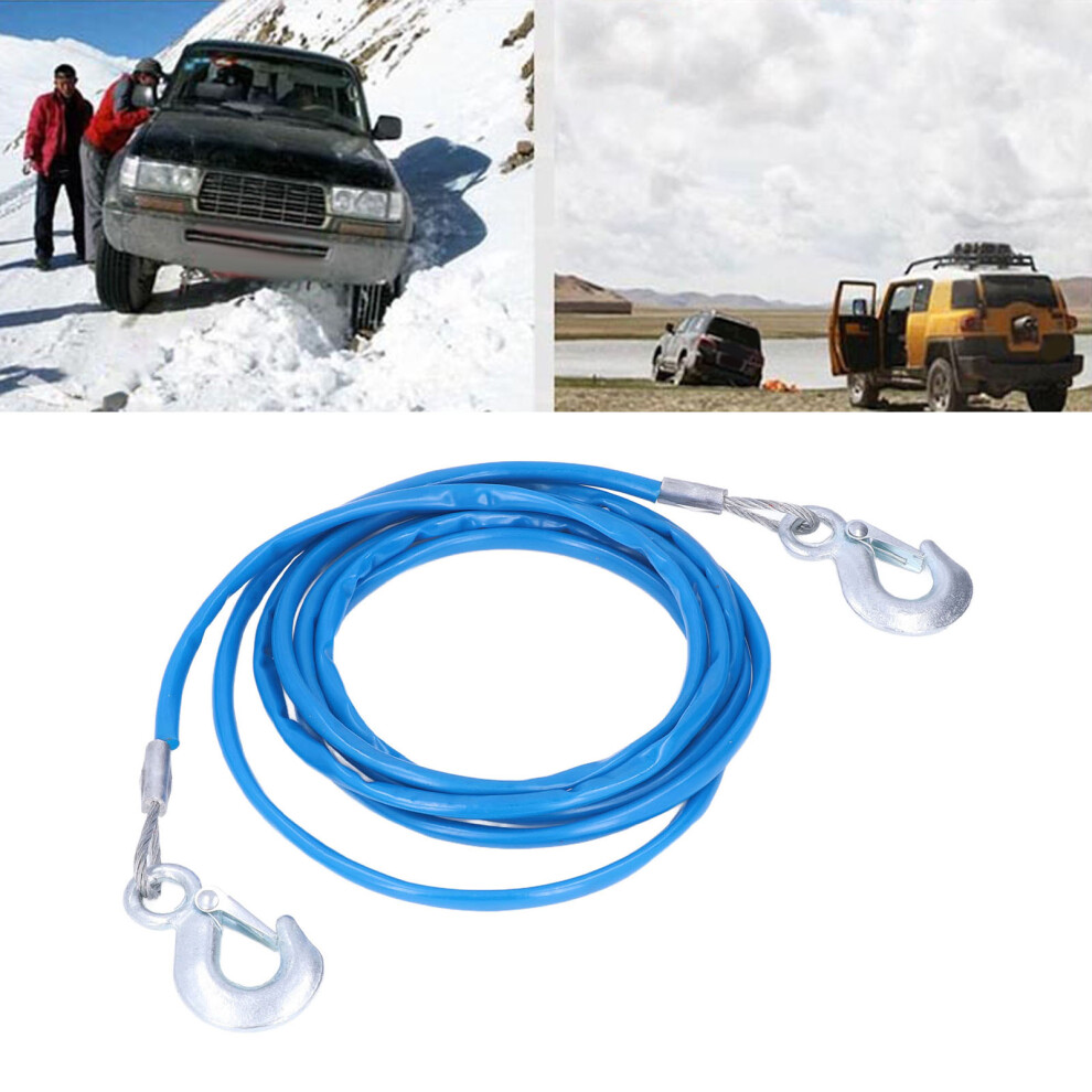 Steel Towing Cable 4M/13.12Ft 3 Ton Heavy Duty Towing Rope For Cars & Suvs 9381342811020