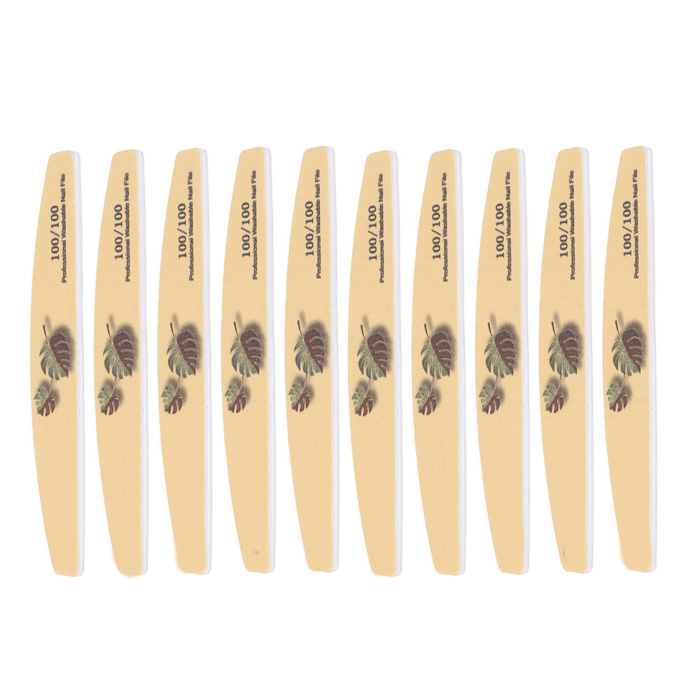 Yellow 10Pcs Nail File Professional Washable Reusable