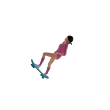 1/64 Figures Skateboard Girl Miniature Scenes for Building Set Layout
