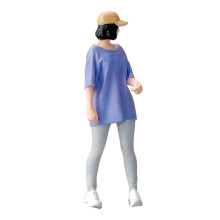 1:64 Girl Figure Pose Scene Resin Model for Collections Building Kits