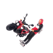 (Black Red, 2830cm) 1:64 Figure Driving Motorcycle Micro Landscape DIY Projects S Scale