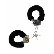 Adult black fur handcuffs