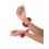 Rubies Adult red fur handcuffs 2
