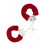 Rubies Adult red fur handcuffs 1