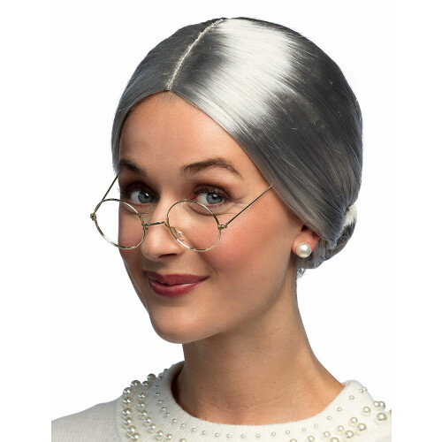 Rubies Grandma bun wig for women