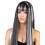 Rubies Long black and white wig for women 1