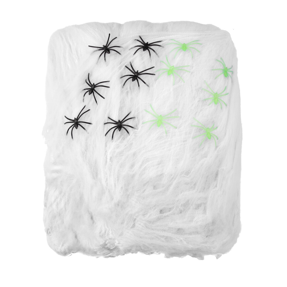 Rubies Spiderweb Decoration With Spiders 500G Halloween White