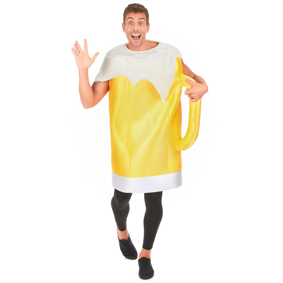 Rubies Adult Beer Mug Costume Yellow/White