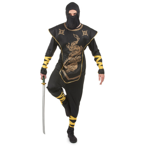 Rubies Men's Golden Dragon Ninja Costume