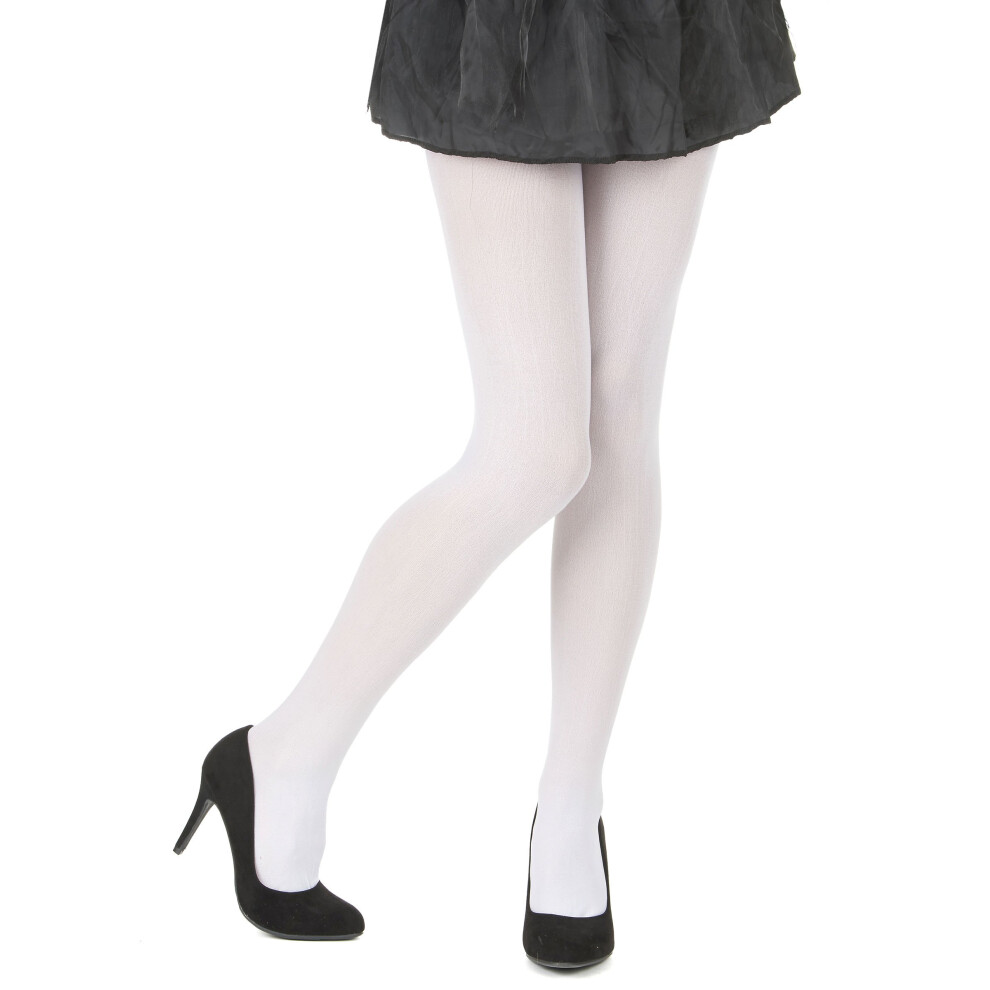 Rubies Adult Opaque Tights White