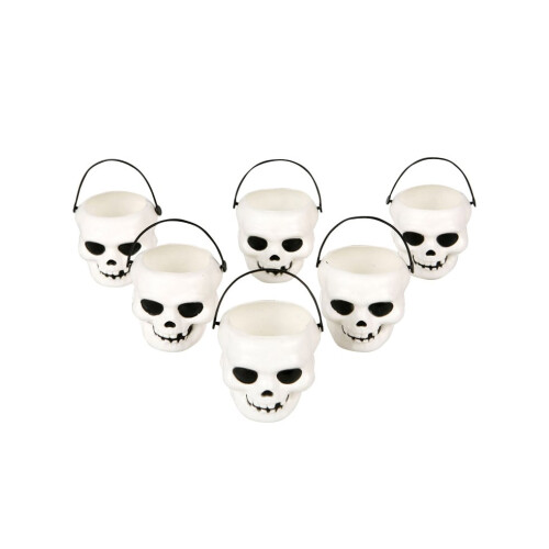 Rubies 6 Mini Halloween Skull Buckets