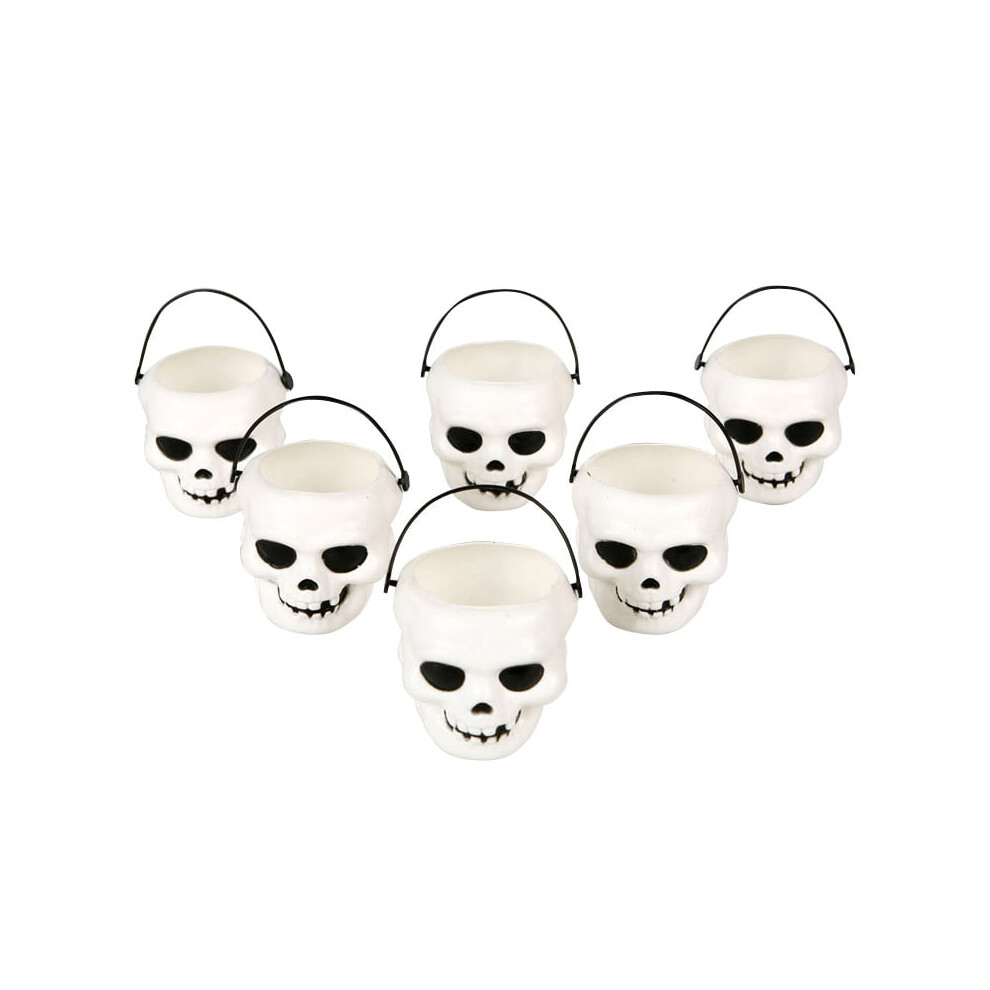 New Rubies 6 Mini Halloween Skull Buckets