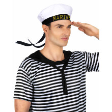 Adult black ribbon sailor hat