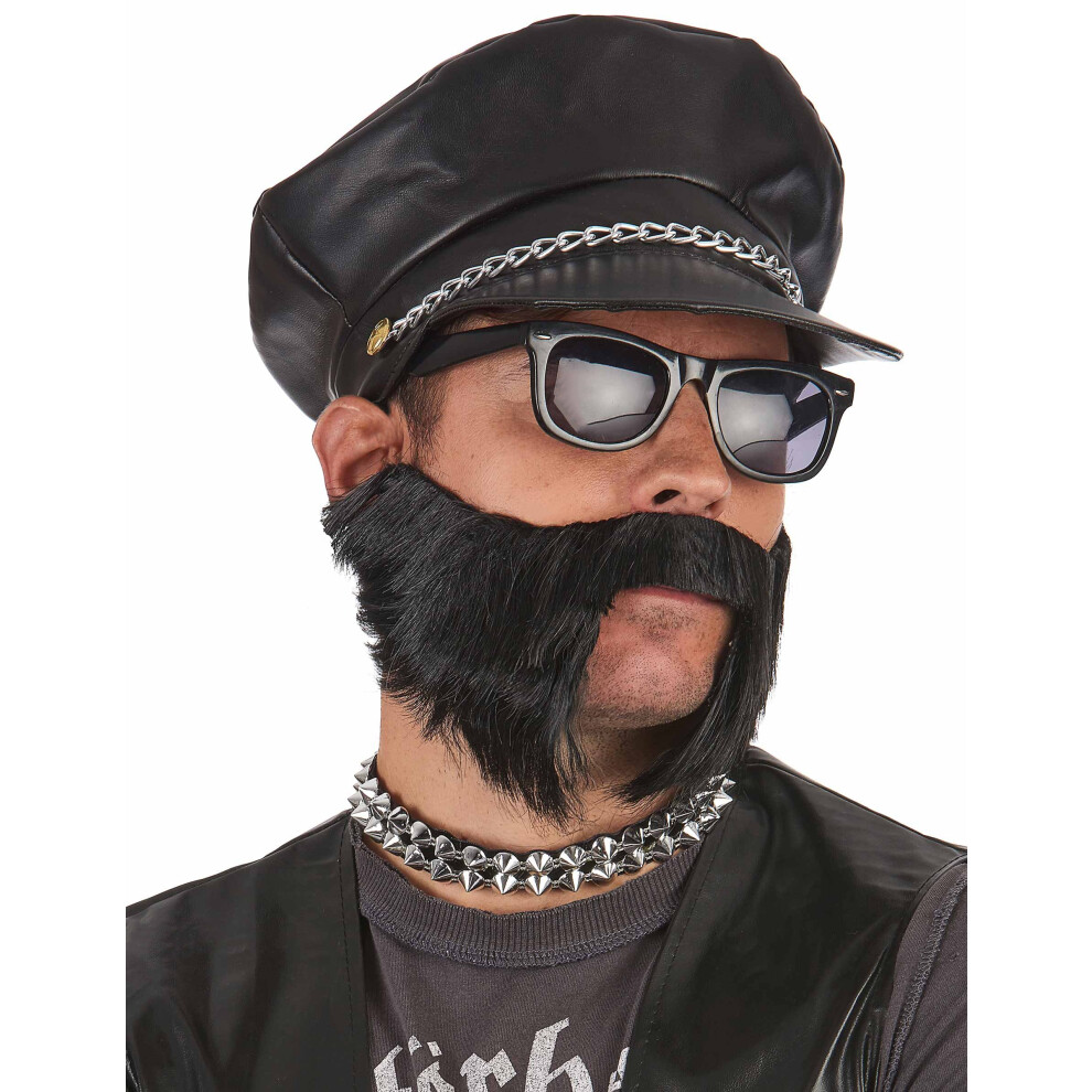 Rubies Adult Biker Cap Black