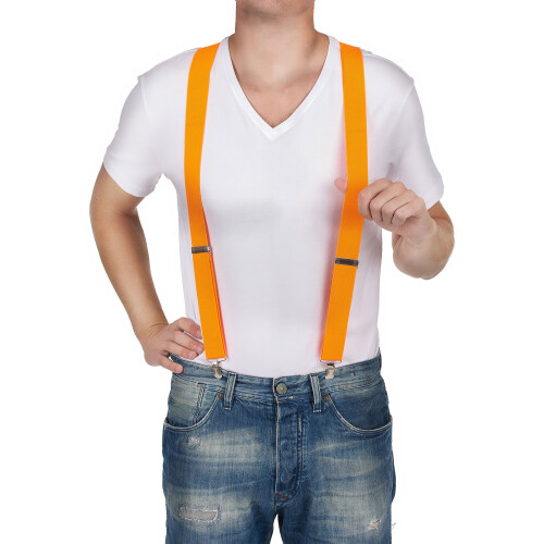 Rubies Adult fluorescent orange suspenders