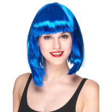 Women's blue mid-length bob wig