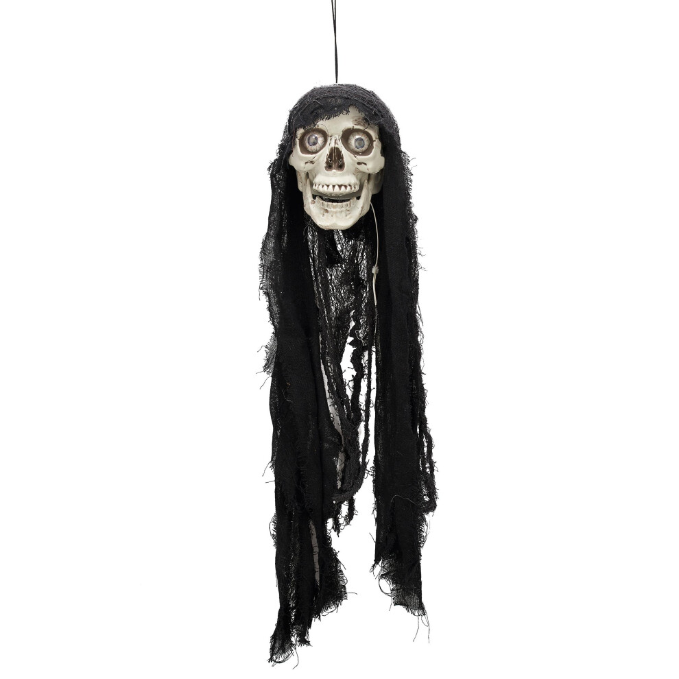 New Rubies Animated Skull Decoration With And Sound, 70 Cm Light