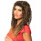 Rubies Brown rasta wig with headband for women 1