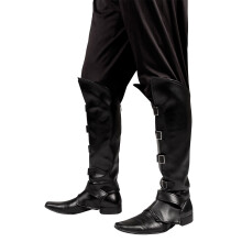 Adult black leather effect overboots
