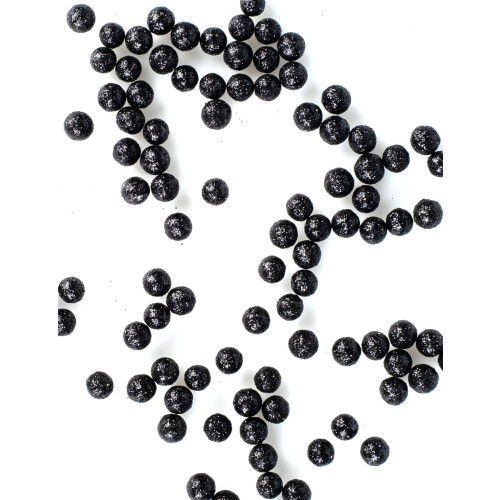 Rubies Mini black glitter balls 8 mm 10 gr