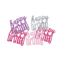 Pink/Grey Happy Birthday Confetti
