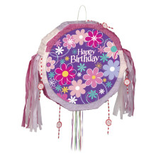 Piñata Happy Birthday flowers 45 cm