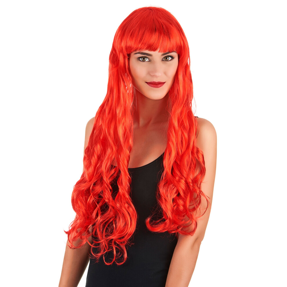 Rubies Women's Long Wavy Wig Red
