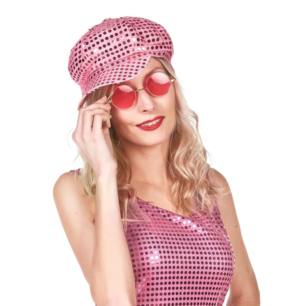 Rubies Adult Sequin Disco Cap Pink