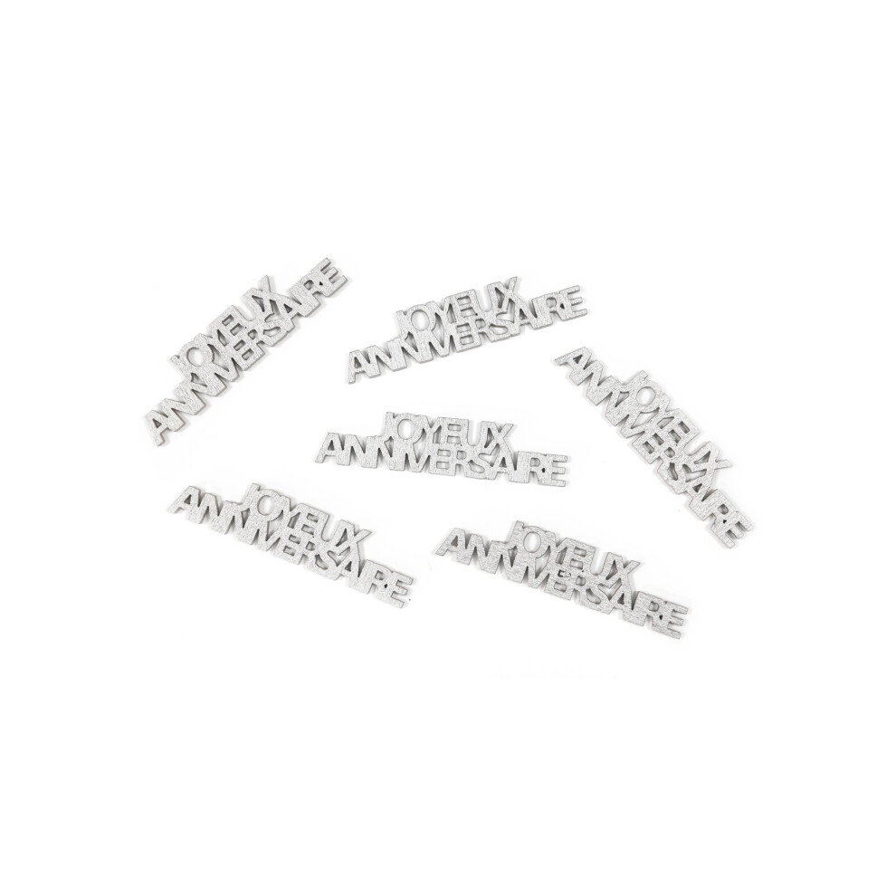Rubies 6 Happy Birthday Table Confetti 15G Silver