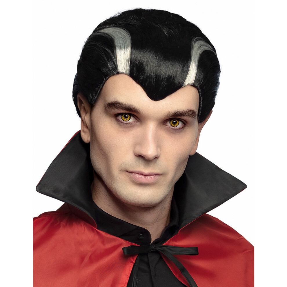 Rubies Black And White Vampire Wig For Men White,Black