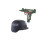 Rubies Plastic camouflage green helmet and submachine gun kit 2