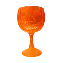 Orange Halloween Pumpkin Plastic Stemware