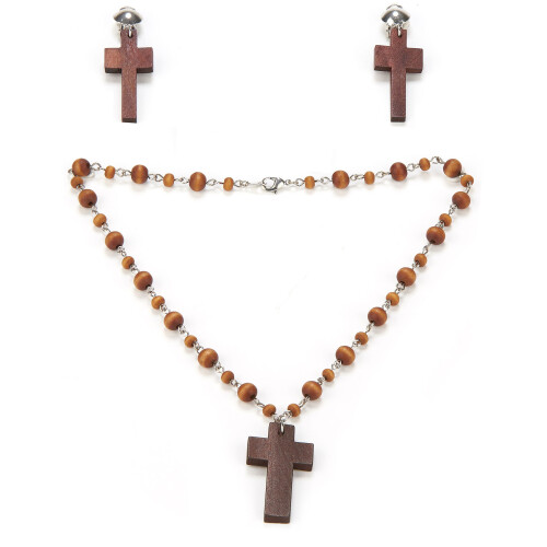 Rubies Women's religious necklace and earrings kit