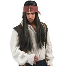 Adult black pirate wig