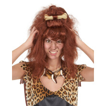 Brown cavewoman wig