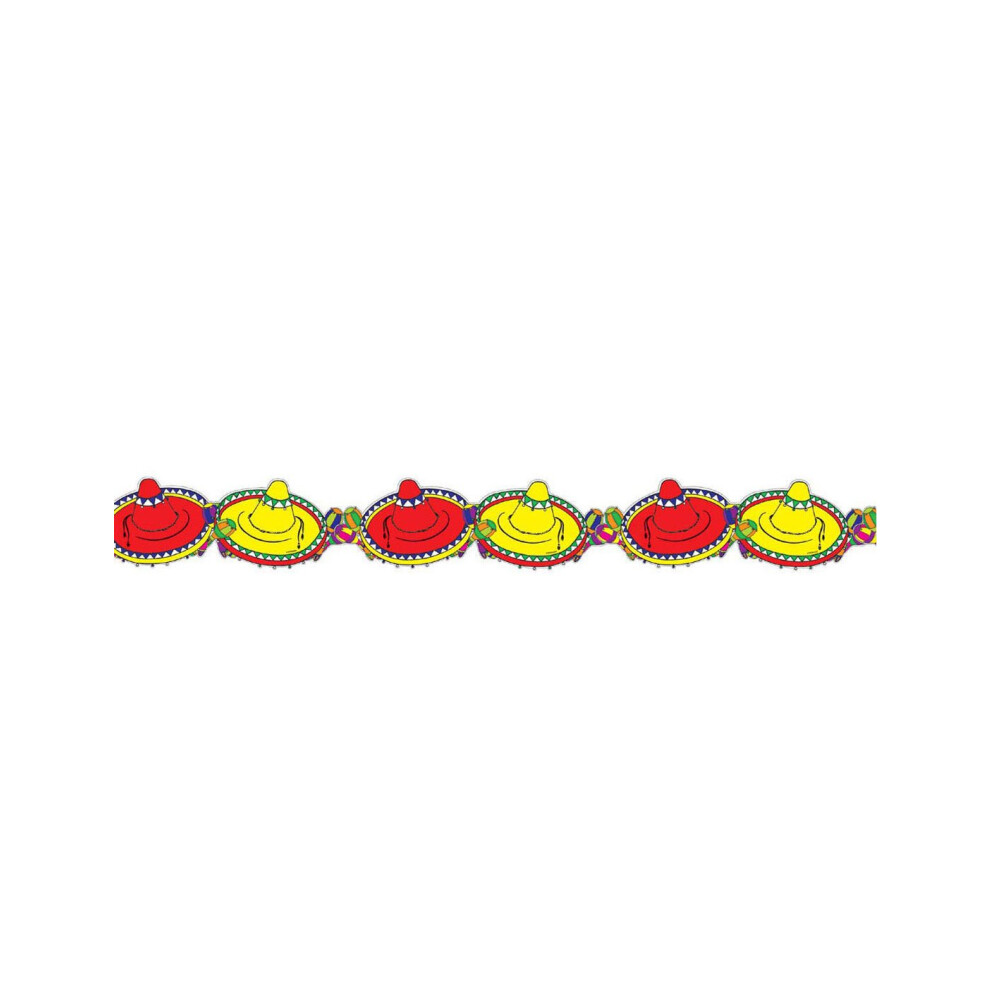 Rubies Mexico Sombreros Paper Garland 3 M Yellow/Red