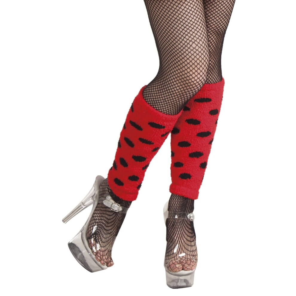 Rubies Red And Black Polka Dot Leg Warmers Black,Red