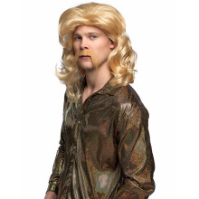 Blonde wig and mustache for men