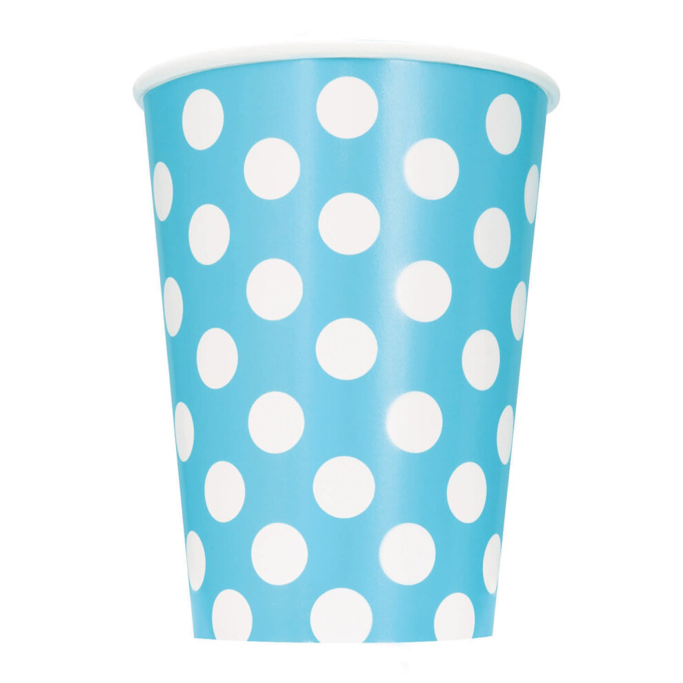 Rubies 6 Blue Polka Dot Paper Cups 354Ml
